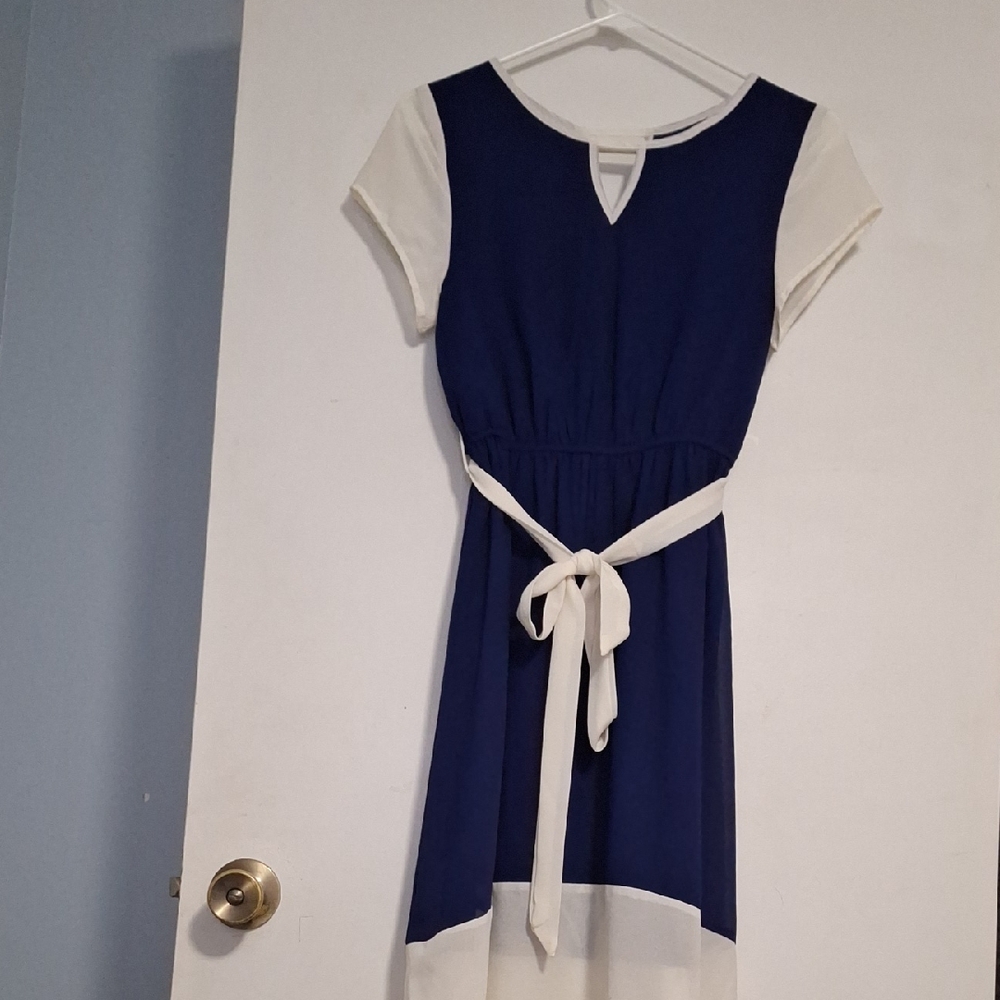 Ya Los Angeles Blue and White Midi Dress